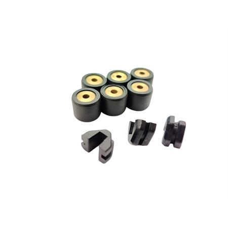 Kit rulli variatore 16x13 colore nero peso grammi 11.6 interno ottone (Polini), ricambio 242060