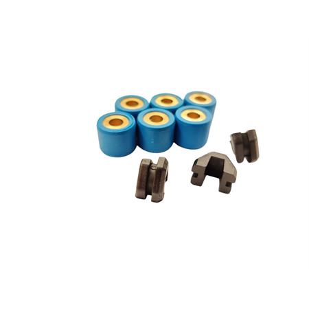 Kit rulli variatore 16x13 colore azzurro peso grammi 10 interno ottone (Polini), ricambio 242062