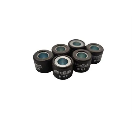 Kit rulli variatore 15x12 colore grigio peso grammi 6.5 interno ottone (Polini), ricambio 242126