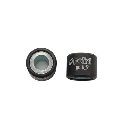 Kit rulli variatore 15x12 colore grigio peso grammi 6.5 interno ottone (Polini), ricambio 242126