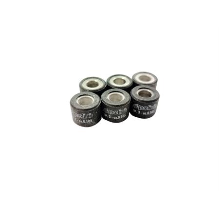 Kit rulli variatore 15x12 colore verde peso grammi 3 interno alluminio (Polini), ricambio 242133