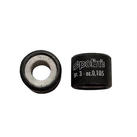 Kit rulli variatore 15x12 colore verde peso grammi 3 interno alluminio (Polini), ricambio 242133