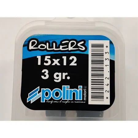 Kit rulli variatore 15x12 colore verde peso grammi 3 interno alluminio (Polini), ricambio 242133