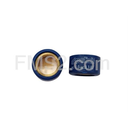 Kit rulli variatore 16x10 mm colore azzurro peso grammi 4.0 interno ottone (Polini), ricambio 242254