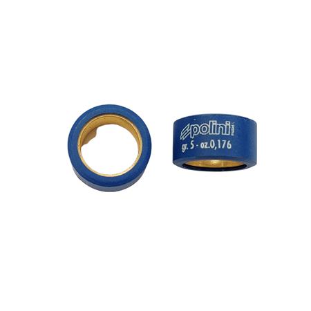 Kit rulli variatore Polini 19x10.2 mm peso grammi 5.0 interno ottone per EVO a 9 rulli per Piaggio e Minarelli, ricambio 242268