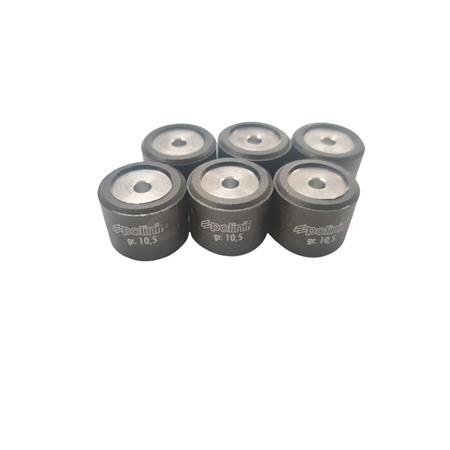 Kit 6 rulli Polini per variatore maxi scooter con diametro 20,9 x 17 mm e peso 10,5 grammi, ricambio 242341