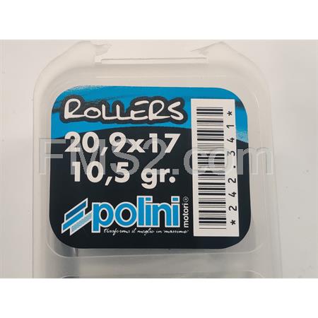 Kit 6 rulli Polini per variatore maxi scooter con diametro 20,9 x 17 mm e peso 10,5 grammi, ricambio 242341