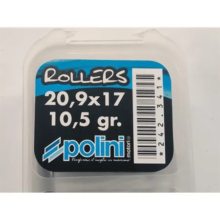 242.341 Kit 6 rulli Polini per variatore maxi scooter con diametro 20,9 x 17 mm e peso 10,5 grammi