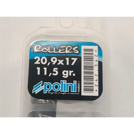 Kit 6 rulli Polini per variatore maxi scooter con diametro 20,9 x 17 mm e peso 11,5 grammi, ricambio 242342