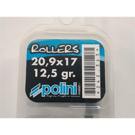 242.343 Kit 6 rulli Polini per variatore maxi scooter con diametro 20,9 x 17 mm e peso 12,5 grammi