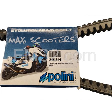Cinghia di trasmissione Polini in Aramid per variatore maxi scooter Kymco Downtown 300 cc, ricambio 248114