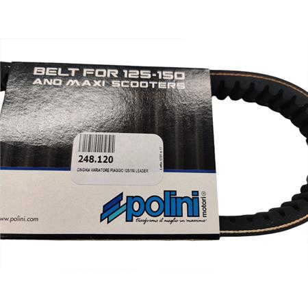 Cinghia di trasmissione variatore Polini per maxi scooter Piaggio 125 e 150cc con motore leader, ricambio 248120