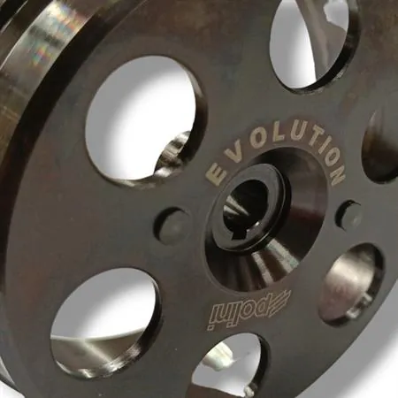 Campana frizione Polini in acciaio con sistema di rigatura per dissipare meglio il calore sui ciclomotori Piaggio Ciao, Si, Bravo, Grillo, Boxer, SuperBravo, Cba ricambio 250042