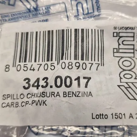 Spillo molleggiato chiusura benzina nei carburatori serie CP Polini e PWK Polini, ricambio 3430017