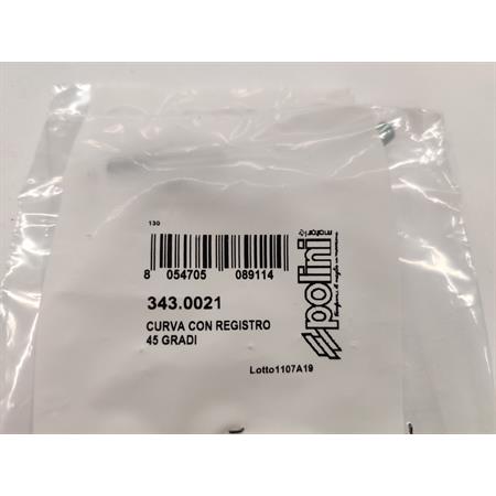 Curva con registro 45 gradi, per carburatore cp polini ricambio 3430021