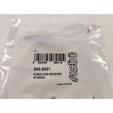343.0021 Curva con registro 45 gradi, per carburatore cp polini ricambio 3430021