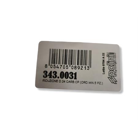 Riduzione Polini in plastica con diametro 24 mm per carburatori CP con attacco cavo femmina, ricambio 3430031