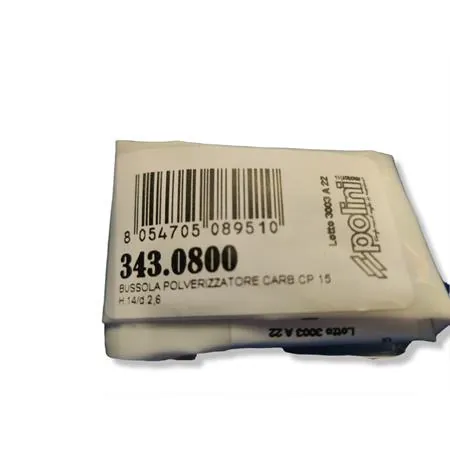 Bussola polverizzatore carburatore Polini CP 15 con altezza 14 mm e foro diametro 2,6 mm, ricambio 3430800