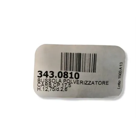 Bussola polverizzatore carburatore Polini CP 17,5 con altezza 12,75 mm e foro diametro 2,6 mm, ricambio 3430810