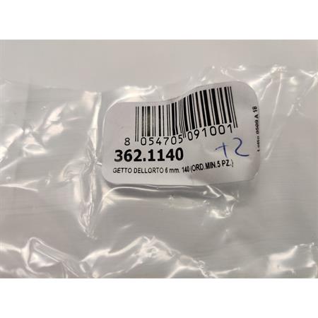 Getto Dell'Orto 6 mm. 140 (ord.min.5 pz.), ricambio 3621140