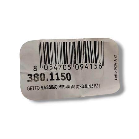 Getto massimo Polini per carburatore Mikuni con numero 150, ricambio 3801150