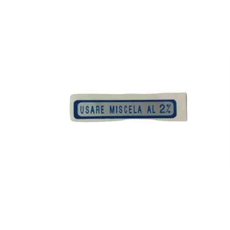 Adesivo per serbatoio vespa usare miscela 2% blu piccolo, ricambio 09470BL