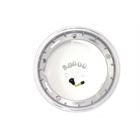 4555620 Cerchio in alluminio tubeless Fa Italia monopezzo di colore argento metallizzato con fresature cromate per montaggio su Piaggio Vespa 50, 125, 150, 180 e 200 cc con cerchi da 10 pollici