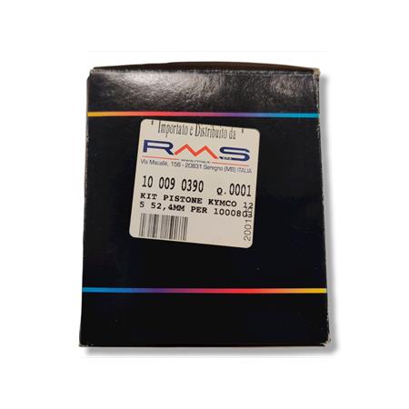 Pistone completo RMS per maxi scooter Kymco 125 cc 4 tempi con diametro 52,4 mm, ricambio 100090390