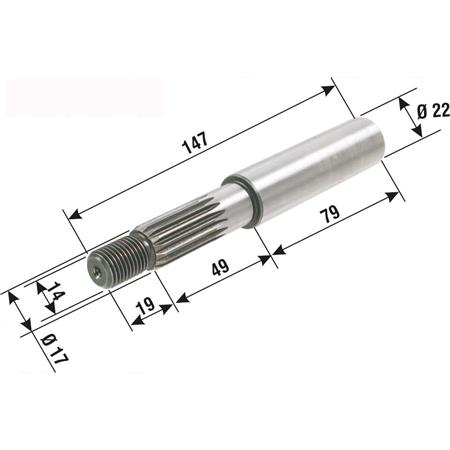 Albero ruota nudo posteriore (RMS) per scooter 50 con motore Minarelli verticale ed orizzontale aria e liquido braccio lungo, ricambio 100240050