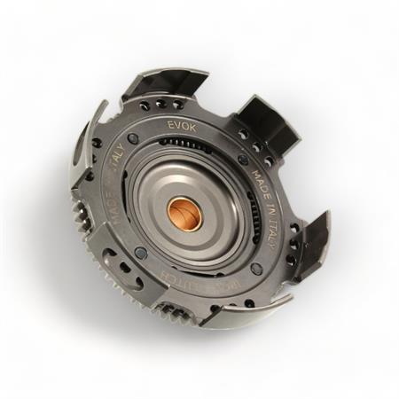 Campana frizione RMS EVOK racing con 72 denti dritti per montaggio sui motori Piaggio Vespa 50 e 125 cc con cambio a 3 e 4 marce e Ape 50 tutte le versioni, ricambio 100240151
