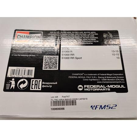 Filtro aria bmws1000r caf6918, ricambio 100605085