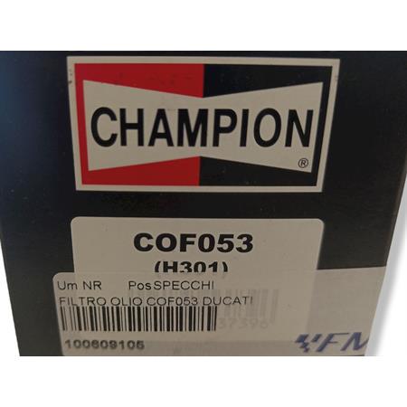 Filtro olio Champion COF053 per maxi moto Ducati, Cagiva e Gilera, ricambio 100609105