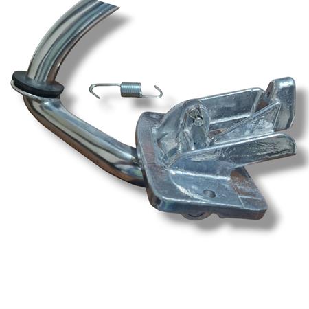 Pedale freno posteriore RMS in alluminio spazzolato completo di molla ritorno, gommino tondo battuta e perno fissaggio cavo freno per Piaggio Vespa 50 R, L, N e 125 primavera, ricambio 121530191