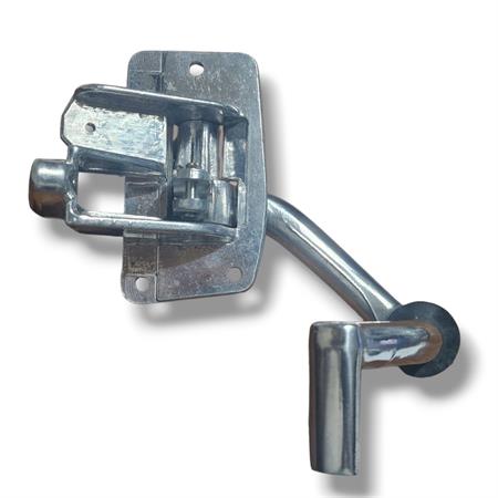Pedale freno posteriore RMS in alluminio spazzolato completo di molla ritorno, gommino tondo battuta e perno fissaggio cavo freno per Piaggio Vespa 50 R, L, N e 125 primavera, ricambio 121530191