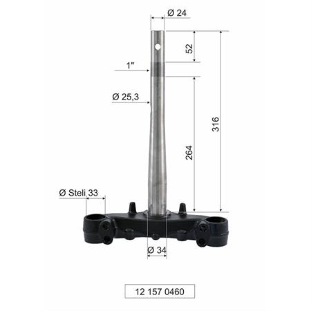 Testa forcella honda sh125-150, ricambio 121570461