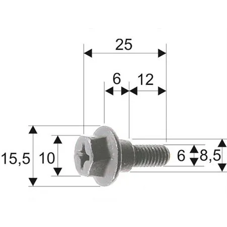 Bullone a vite RMS per fissaggio carenature scooter Piaggio e Gilera 50-125-150-180-200-250-500 - r.o.257404, ricambio 121856110