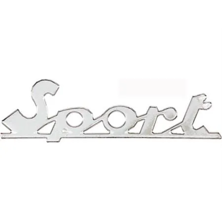142720390 Scritta a ribattere in alluminio (RMS) con dicitura Sport per Vespa old model