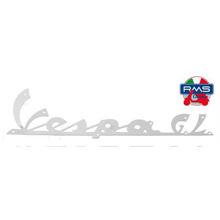 Targhetta Vespa gl 150 in alluminio di colore argento, ricambio 142720860