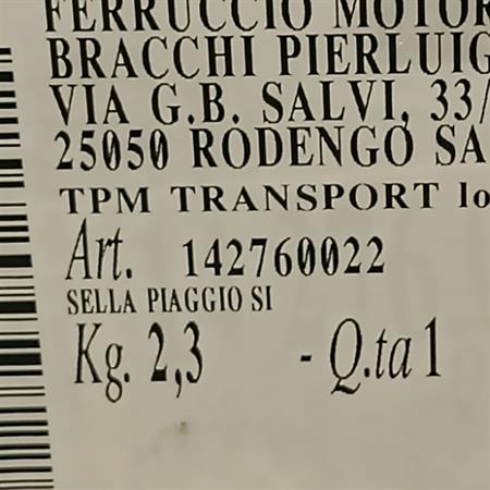 Sella piaggio si, ricambio 142760022