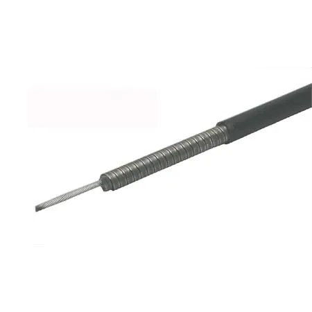 Guaina nera con filo interno piatto da 5mm e tubetto in pvc inserito, ricambio 163530510