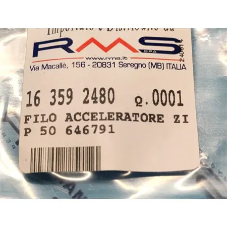 163592480 Trasmissione gas completa RMS per scooter zip 50 cc 4 tempi e Piaggio zip 100 4 tempi prodotti dal 2006 al 2016