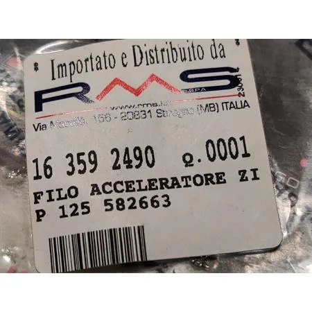 Trasmissione gas completa RMS per scooter Piaggio zip 50 cc con motore a 4 tempi prodotti dal 2000 al 2005, ricambio 163592490