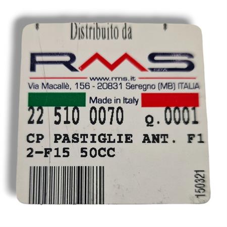 Pastiglie freno RMS (pasticche), semimetalliche, ricambio 225100070