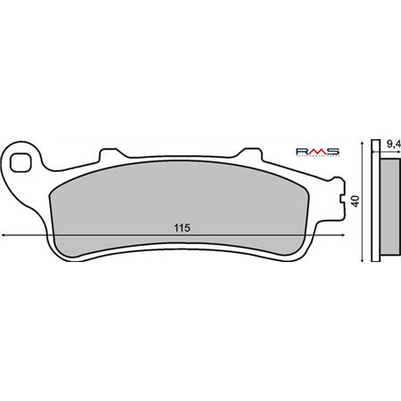 Pastiglie freno RMS (pasticche), semimetalliche, Honda Pantheon 125/250, ricambio 225100340