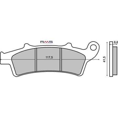 Pastiglie freno RMS (pasticche), per maxi scooter con pinza grimeca, semimetalliche, ricambio 225100440