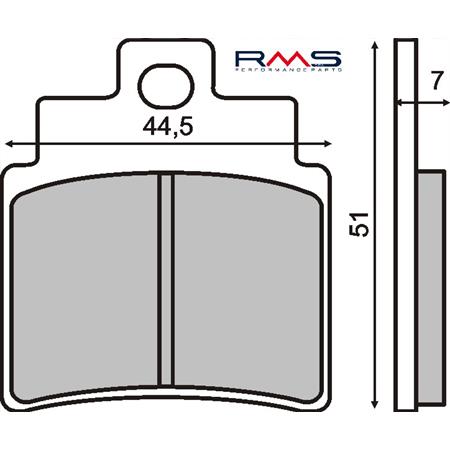 Pastiglie freno RMS (pasticche), per maxi scooter Kymco e Sym, semimetalliche, ricambio 225100500
