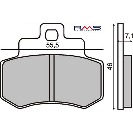 Pastiglie freno RMS (pasticche), per maxi scooter Kymco Grand Dink 250, semimetalliche, ricambio 225100510
