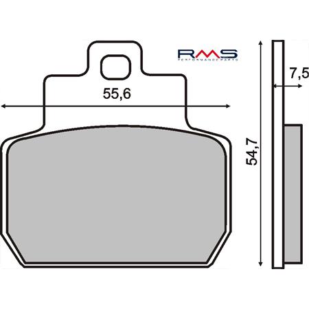 Pastiglie freno RMS (pasticche), per maxi scooter Piaggio 125-200-250-400-500 posteriore, ricambio 225100780