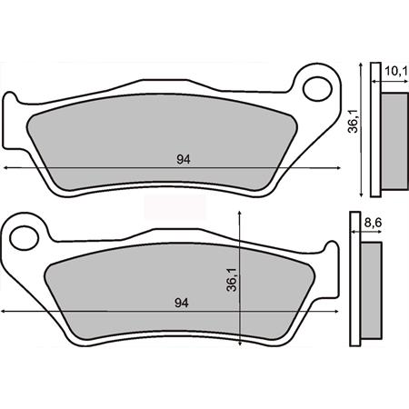 Pastiglie freno RMS (pasticche), posteriori BMW 850, 1200 cc, ricambio 225101380