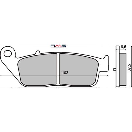 Pastiglie freno RMS (pasticche) semimetalliche per maxi scooter Kymco Xciting 500,  ricambio 225102530